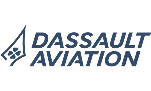 Official Dassault Aviation logo with blue aircraft emblem