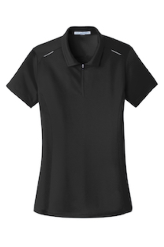 Port Authority Ladies Pinpoint Mesh Zip Polo