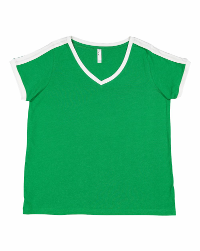 Women's Curvy Soccer Ringer Tee