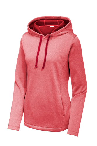 Sport-Tek Ladies PosiCharge Sport-Wick Heather Fleece Hooded Pullover