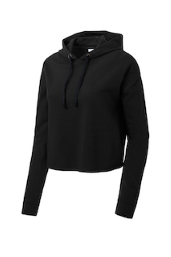 Ladies PosiCharge ® Tri-Blend Wicking Fleece Crop Hooded Pullover