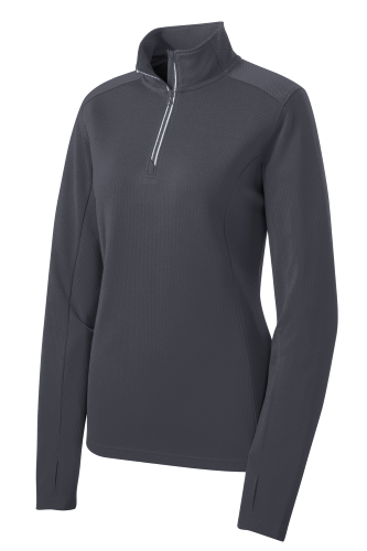 Sport-Tek Ladies Sport-Wick Textured 1/4-Zip Pullover