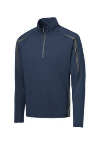 Sport-Tek Sport-Wick Stretch 1/2-Zip Colorblock Pullover