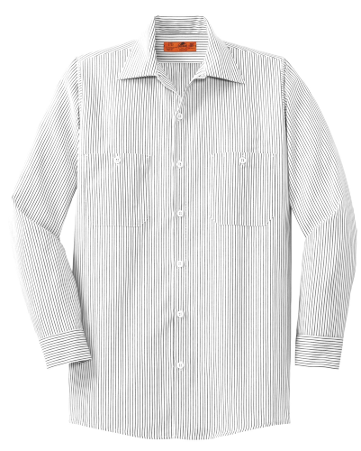 Red Kap Long Sleeve Striped Industrial Work Shirt