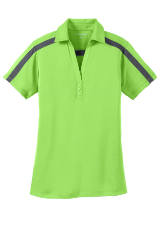 Port Authority Ladies Silk Touch Performance Colorblock Stripe Polo