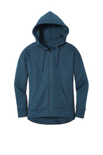 District Women's Perfect Weight Fleece Drop Shoulder Full-Zip Hoodie DT1104