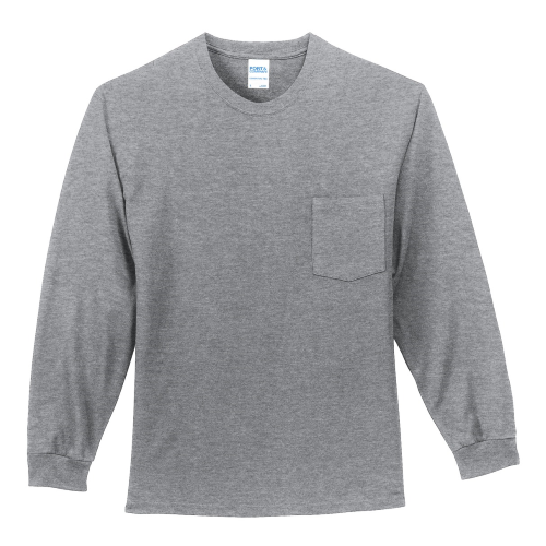 Port & Company Long Sleeve Essential T-Shirt with Pocket