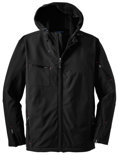 Port Authority Textured Hooded Soft Shell Jacket