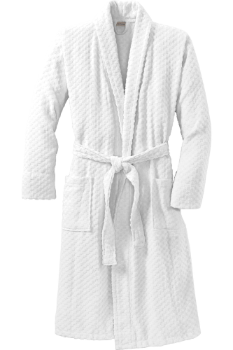 Port Authority Checkered Terry Shawl Collar Robe