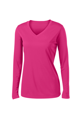 Sport Tek Ladies Long Sleeve V Neck Competitor Tee