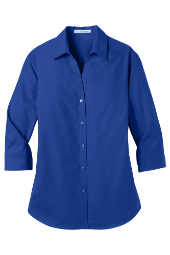 Port Authority Ladies 3/4-Sleeve Carefree Poplin Shirt
