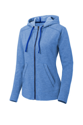 Sport-Tek ® Ladies PosiCharge ® Tri-Blend Wicking Fleece Full-Zip Hooded Jacket