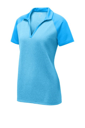 Sport-Tek Ladies PosiCharge RacerMesh Raglan Heather Block Polo