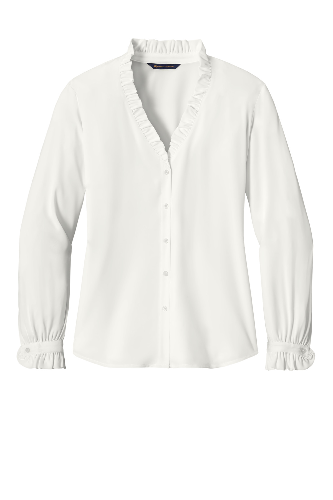 Brooks Brothers Women's Long Sleeve Ruffle Collar Blouse BB18011