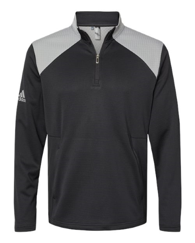 Textured Mixed Media Quarter-Zip Pullover